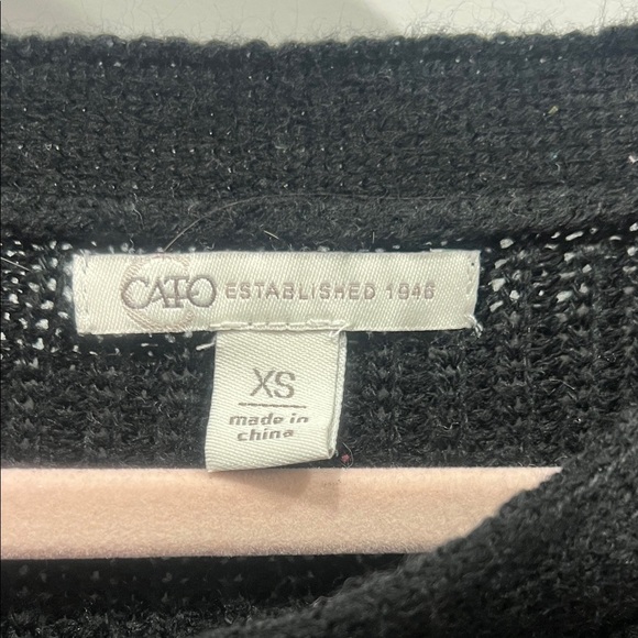 Cato Black Sweater with Feather Accents - Picture 2 of 2